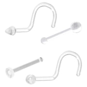 4 Pack Nose Piercing Retainers - Perfect Also for Lip and Ear Cartilage Piercing