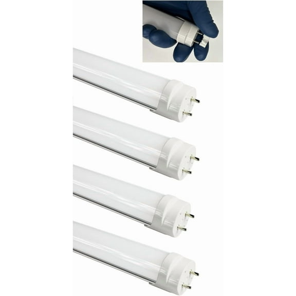 (4-Pack) Not-a-Plug-and-Play (Type B) & Full Spectrum LED Tube Light - T8 4FT 48-Inch 18W, Cool White 4000K, F32T8, F34T12/CW, Double-End Powered, Frosted Cover, 85-265V- 95CRI + Flicker Free