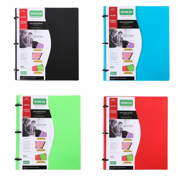 4 Pack Notebook Binder, Hybrid Notebinder - 1" Binder Capacity - Refillable College Ruled Notebook, Large Sheet Capacity, Durable, Foldable (Green+Blue+Red+Black)