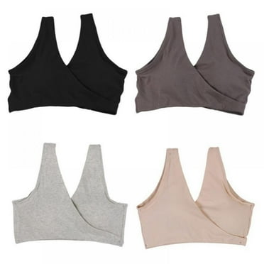 4 Pack Nursing Sleep Bra Breastfeeding Bras Wireless Maternity Wide Band Shoulder Straps Bra