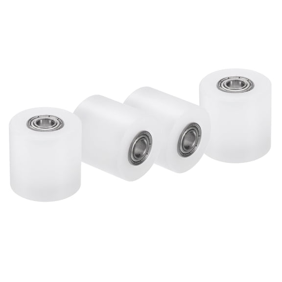 4 Pack Nylon Roller Wheel with Bearings, 1/4"x1"x1" Nylon Pulley