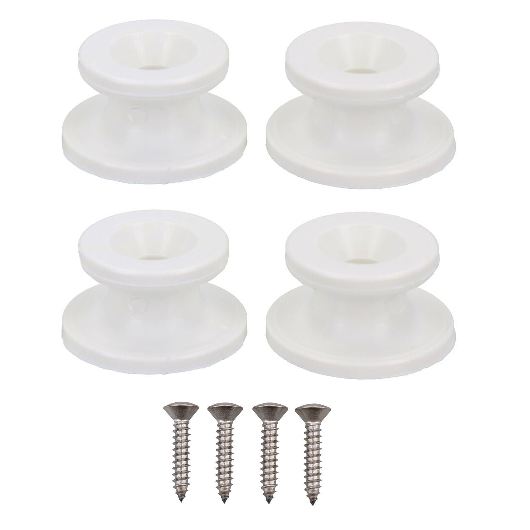 4 Pack OEM White Boat Cover Sprayhood Button Tie Down Hook Stainless Screws