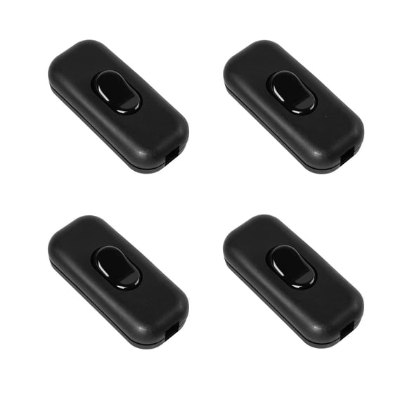 4 Pack OHLGT Inline Cord Switch On/Off Lamp Control Appliance Switch AC120V 10A, 250V 6A Suitable for Appliance or Bedroom Table Lamp Desk, etc(Black)