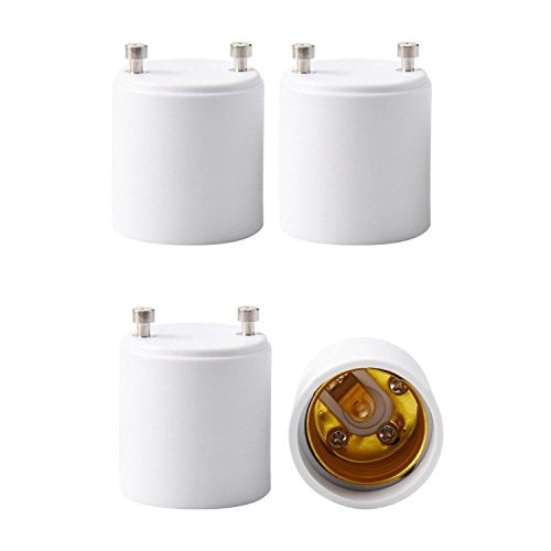4 Pack OPPERD GU24 to E26 E27 Adapter, Heat Resistant Up to 392℉ Fire Resistant Converts GU24 Bi-Pin Based Fixture to E26 E27 Standard Screw-in Socket