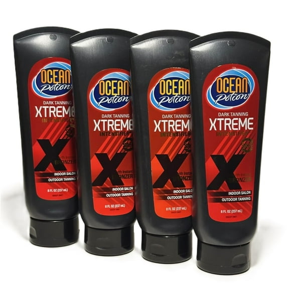 4 Pack Ocean Potion Dark Tanning Xtreme Intensifier Bronzer Indoor/Outdoor 8 oz