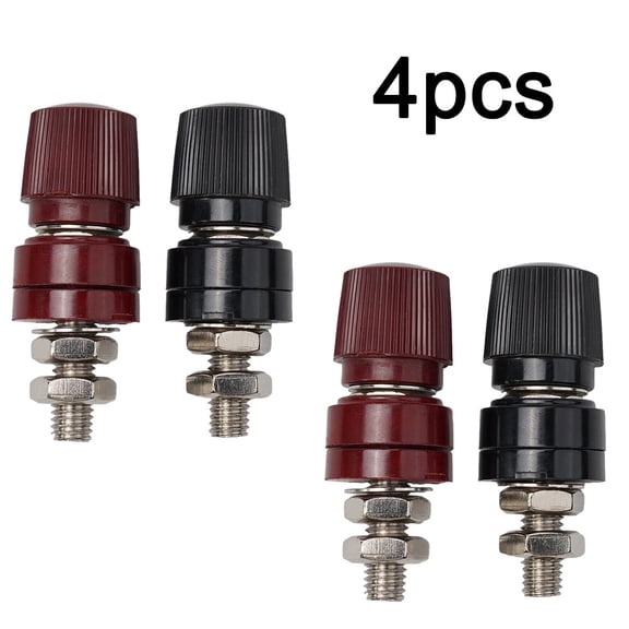 4 Pack Of 8Mm Insulated Male Screw Type Audio Binding Posts For Remote Battery Connection And Electrical Equipment