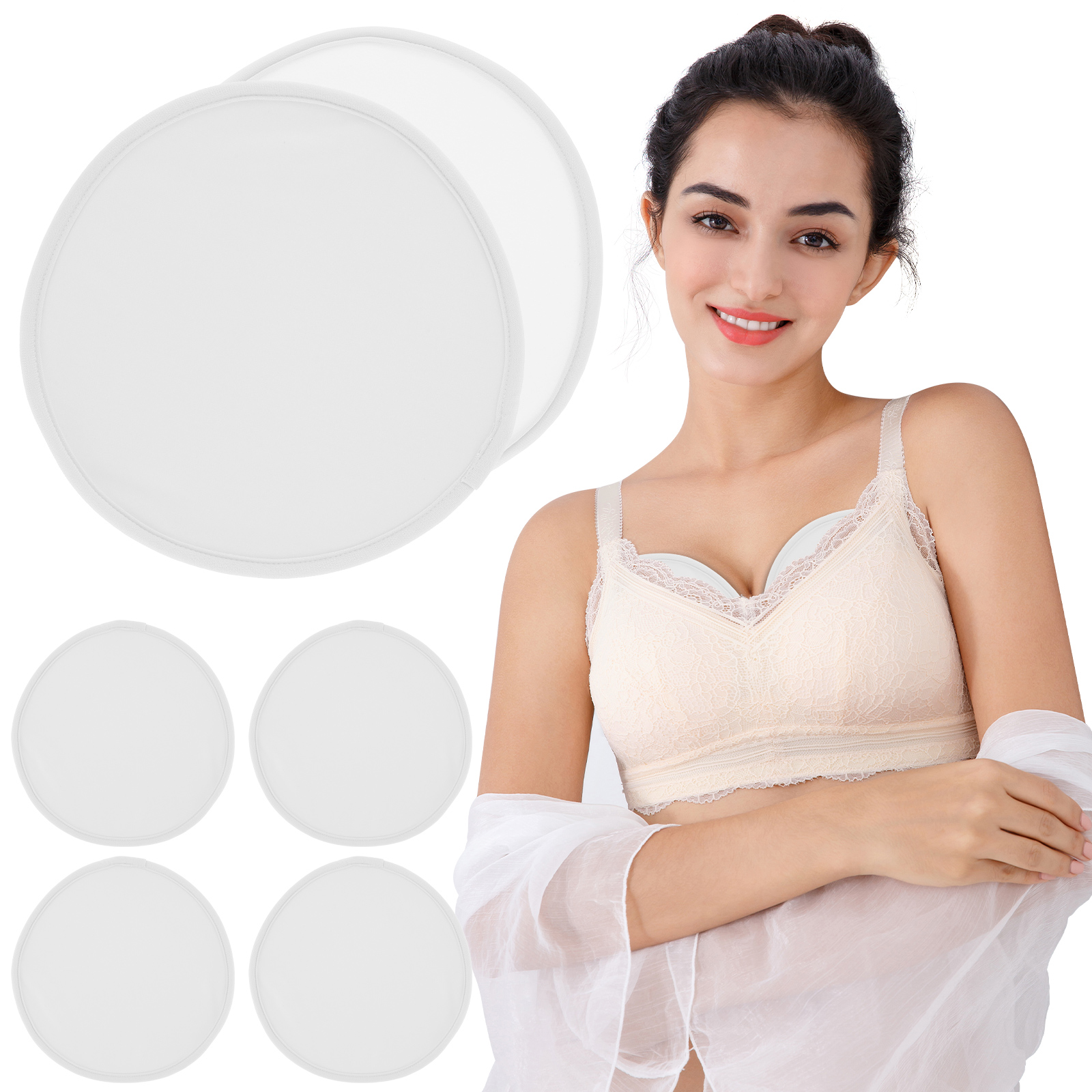 4 Pack Oil Breast Pads Reusable Organic Oil Pad LeakProof Washable