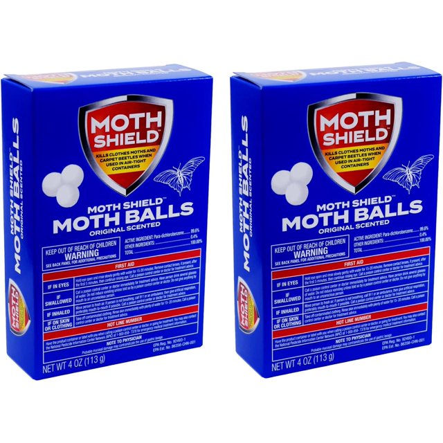 4 Pack Old Fashioned Original Moth Balls, Carpet Beetles, Kills Clothes