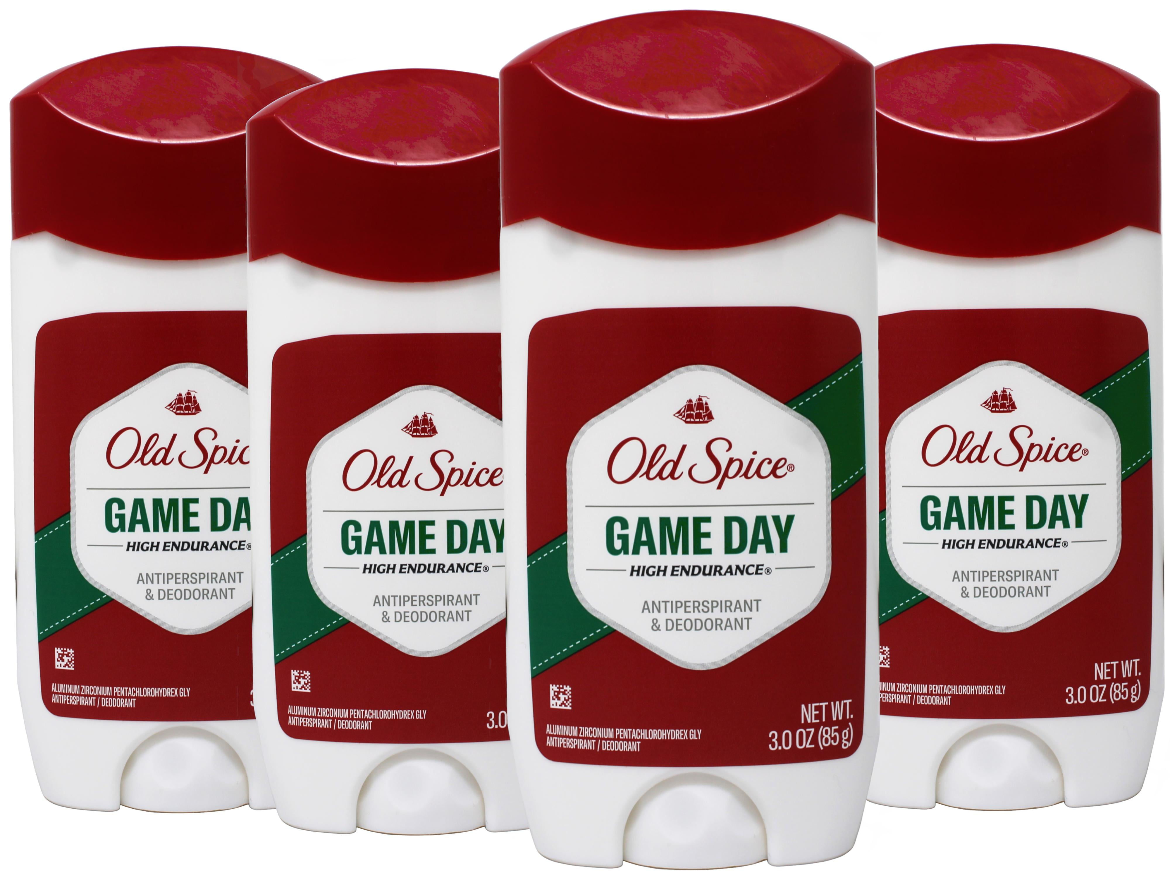 4 Pack - Old Spice Men's High Endurance Game Day Anti-Perspirant Deodorant Invisible Solid, 3 Ounce