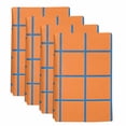 4 Pack Orange Blue Stripes Check Kitchen Towels Simple Style Lines ...