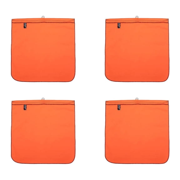 4 Pack Orange Safety Flag with Wire Loop DOT Compliant - 18 Inch x 18 Inch High Visibility Cotton Twill Double Stitched High Visible Warning Flags