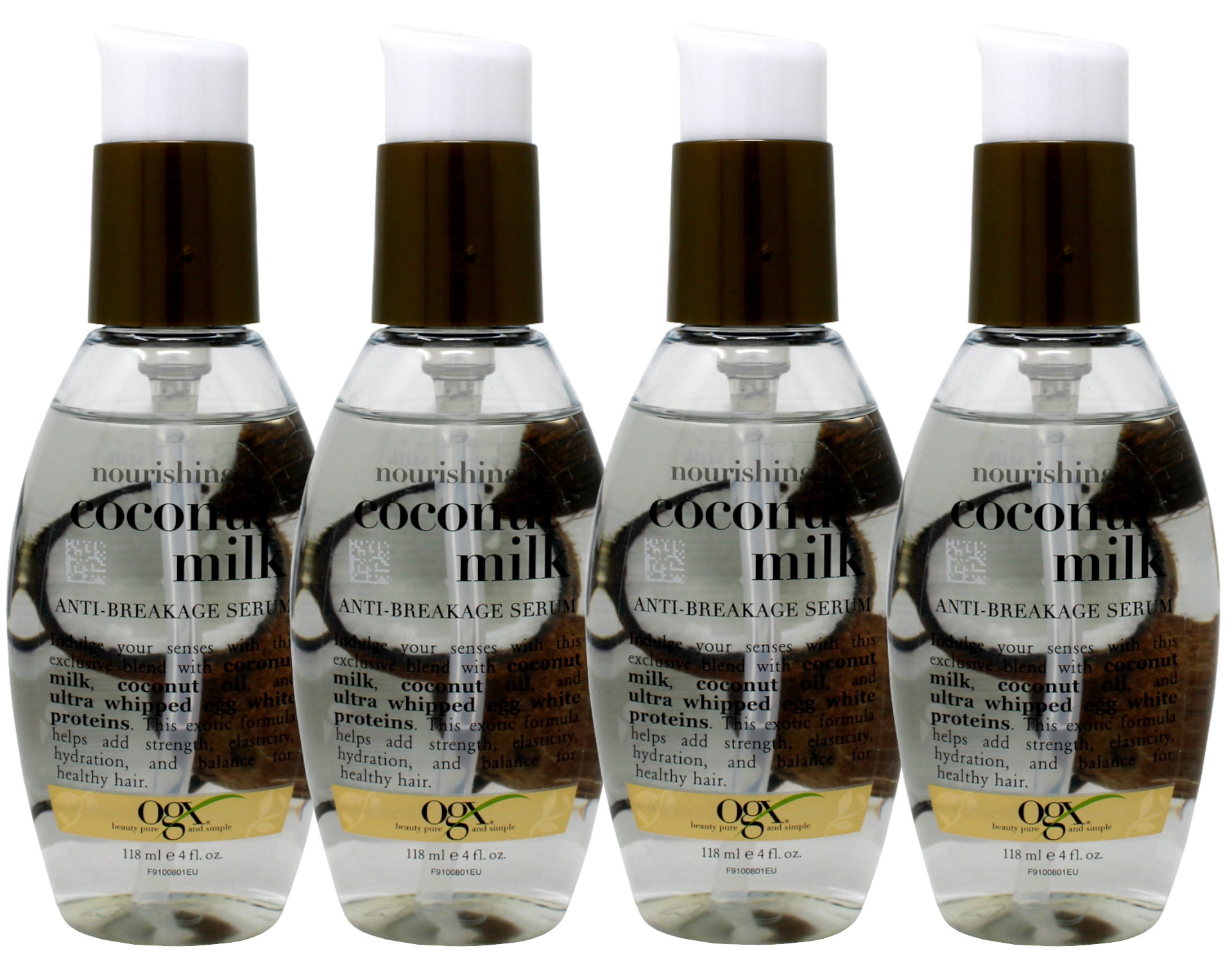 4 Pack Organix Nourishing Coconut Milk Anti-Breakage Serum 4 Oz Each