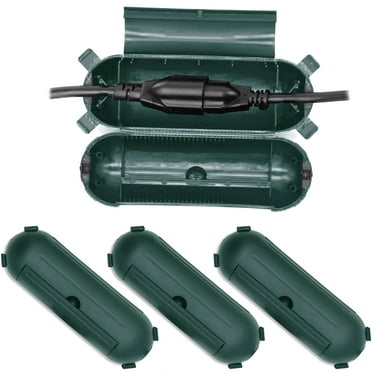 4 Pack Outdoor Extension Cord Safety Cover,Waterproof Connection Protector,Weatherproof Electrical Box for Outdoor Plug,Outlet,Holiday Light,Christmas Decorations,Green