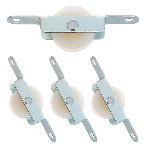 4 Pack Outdoor Umbrella Repair Kit with Sliding Door Window Single Wheels Parasol Rope Pulley for Patio Umbrella Replacement Parts