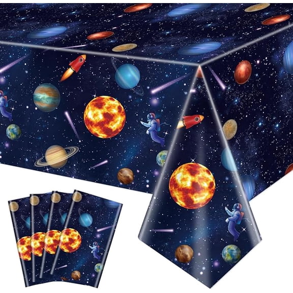 4 Pack Outer Space Tablecloths Solar System 51 x 87 Inches