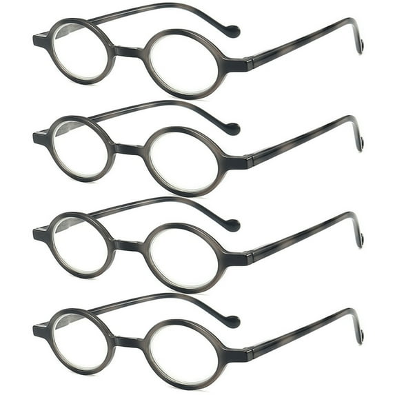 4 Pack Oval Reading Glasses Vintage Blue Light Blocking Ultralight Readers Presbyopic glasses
