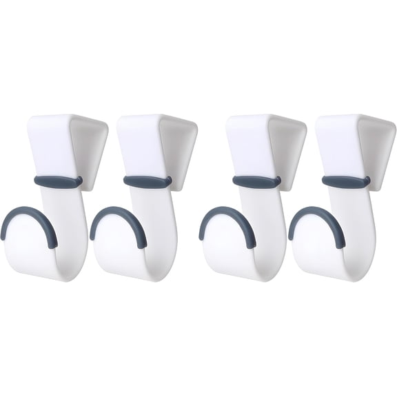 4-Pack Over-Door Hooks Heavy-Duty Plastic with Non-Slip Rubber Grip & Door Protection
