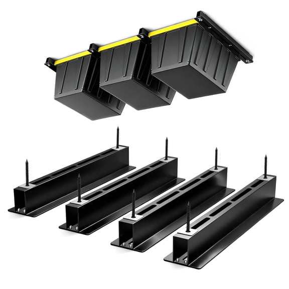 4 Pack Overhead Ceiling Mount Track Storage System For 27 Gallon Totes