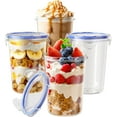 4 Pack Overnight Oats Containers with Lids LeakProof Oatmeal Jars