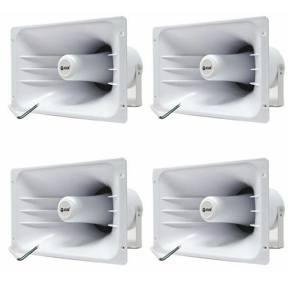 4-Pack PA Power Horn Speaker 40W RMS Indoor Outdoor 80 Watt Max Power