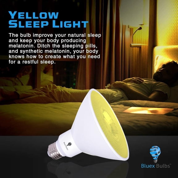 4 Pack PAR38 Amber Yellow LED Bug Light Bulb Outdoor LED Flood Light Bulb 17W 170 Watt Equivalent Dimmable Waterproof E26 Bug LED Yellow Light Bulbs Warm Bug-Free Lighting for Home Insect Repellent