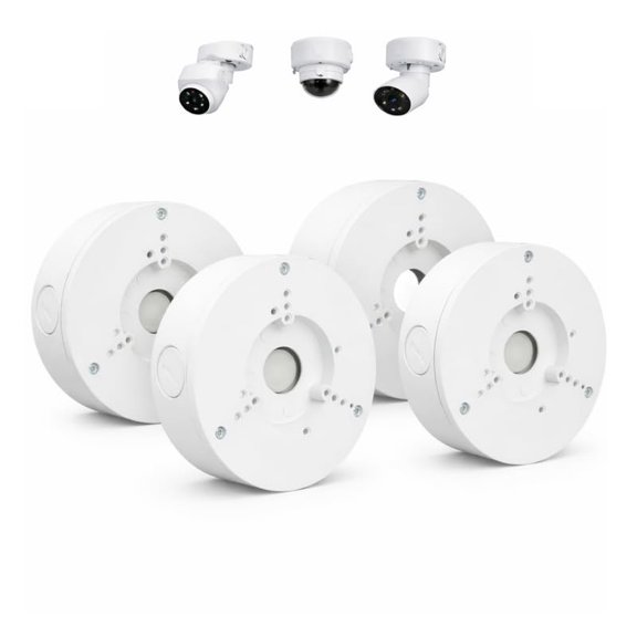 4 Pack PFA130-E Security Camera Junction Box (ABS) for Indoor & Outdoor Surveillance Camera - Security Camera Mount Bracket Waterproof Universal Camera Mount for Dome, Turret & Bullet Cameras (White)