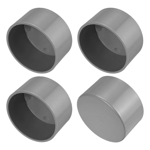 4-Pack Pipe End Cap Fitting, 4 Inch Furniture Grade Pipe End Cap Plug for DIY Garden Shelf [Gray]