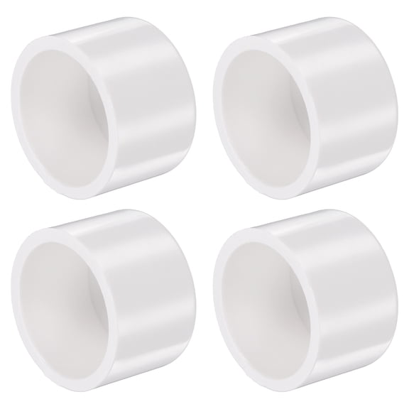 4 Pack PVC Pipe End Caps, 1-1/2" SCH40 PVC Cap 2.17" OD Furniture Grade Pipe Cap Fitting for Standard 1-1/2" Schedule 40 Coupling Adapt Plug for Plumbing, DIY, Garden & Irrigation