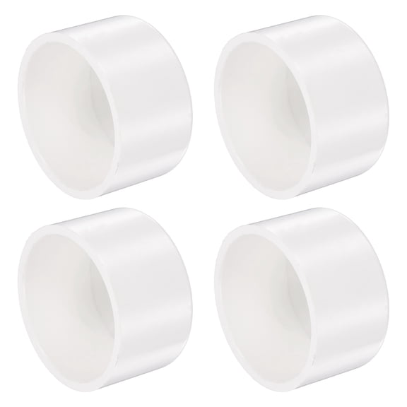 4 Pack PVC Pipe End Caps, 3/4" SCH40 PVC Cap 1.28" OD Furniture Grade Pipe Cap Fitting for Standard 3/4" Schedule 40 Coupling Adapt Plug for Plumbing, DIY, Garden & Irrigation
