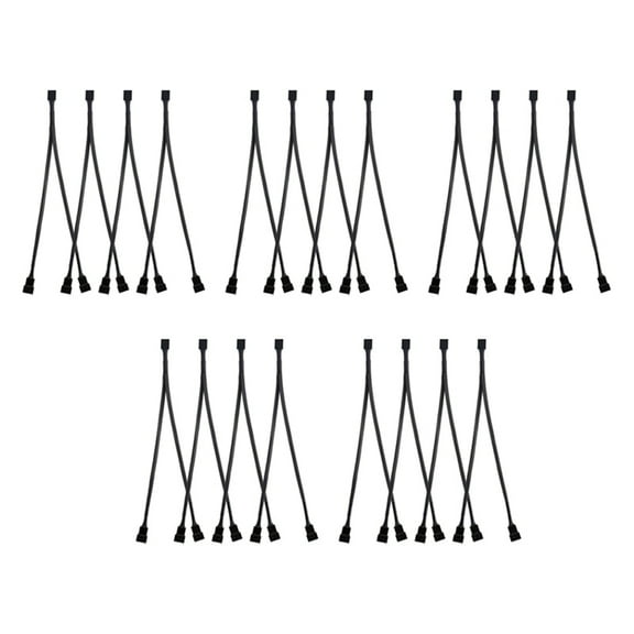 4 Pack PWM Fan Splitter Cable Y Computer PC 4 Pin 1 to 2 ,Braided