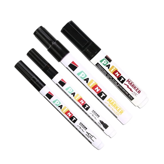 4 Pack Paint Marker Pen, TINGXIN Waterproof Refinishing Marker, Multi Surface Repair Tool, for Stone Letter Restore, Metal Touch Up and Craft Marking, Black