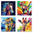thumbnail image 1 of 4 Pack Paint by Numbers Kit for Kids, Horse Color By Number Painting Kits for Kids Ages 8-12 Dinosaur Paint by Numbers with Framed Canvas Children DIY Paint by Number Kits for Beginners 8x8 Inch, 1 of 7