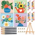 4 Pack Paint by Numbers Kits for Kids with Frame Wooden Easel 8x8 Inch ...
