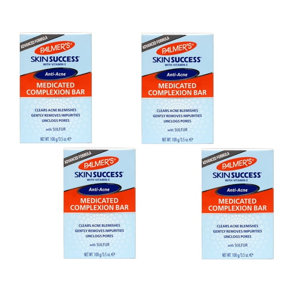 4 Pack - Palmer's Advanced Formula Skin Success Anti-Acne Medicated Complexion Bar with SULFUR, 3.5 OZ
