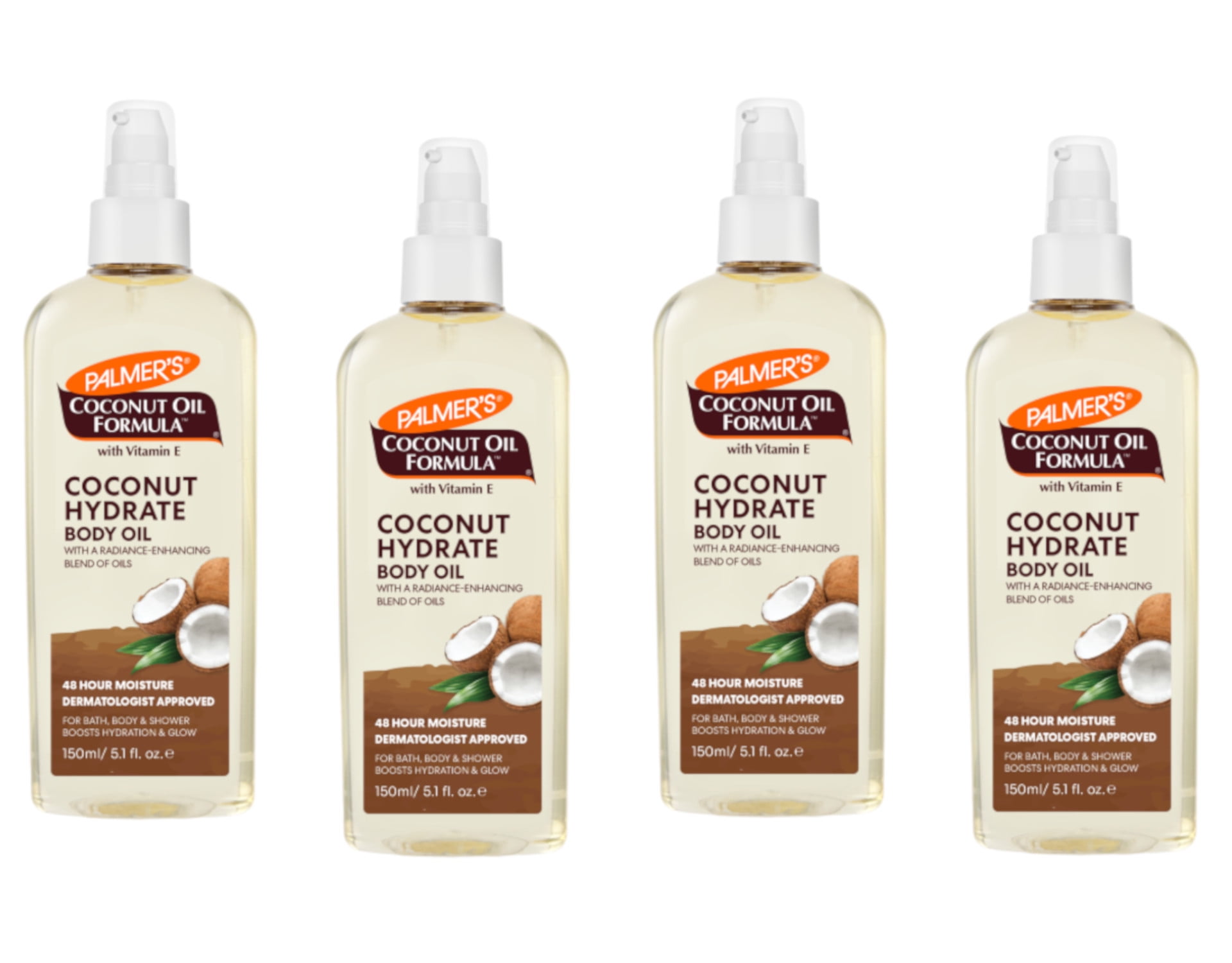 4 Pack Palmer's Coconut Oil Formula with Vitamin E Coconut Body Oil 5.1 Oz Each