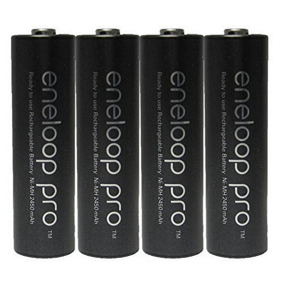 4 Pack Panasonic eneloop pro AA High Capacity Ni-MH Pre-Charged Rechargeable Batteries + Free Battery Holder