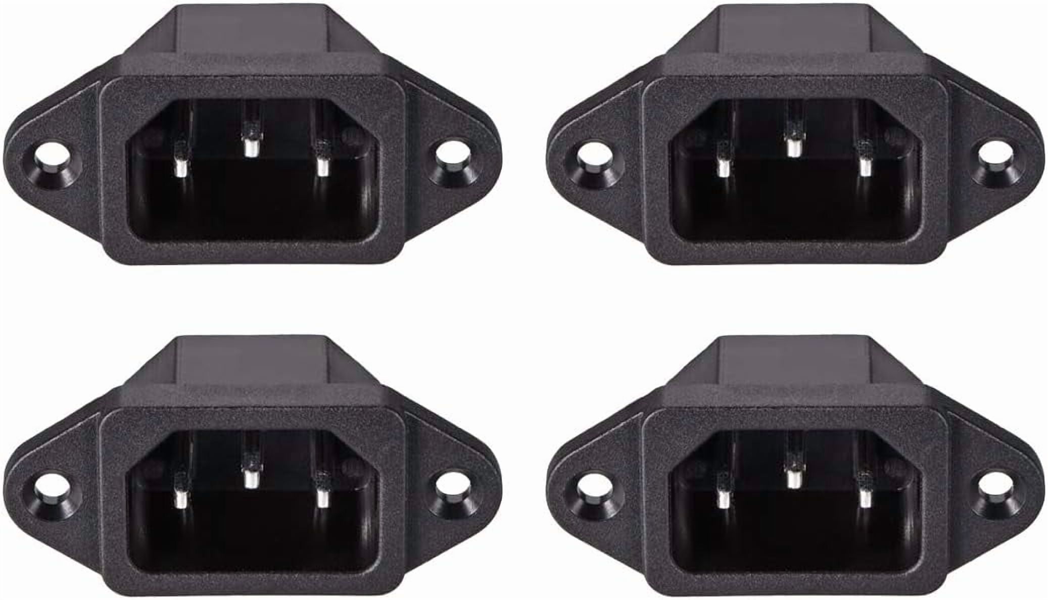 4-Pack Panel Mount Plug Adapter AC 250V 10A C14 3 Pins IEC Inlet Module ...