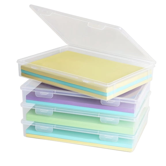 4 Pack Paper Organizer Storage Boxes, Multi-functional A4 Size, Craft Office Classroom Use