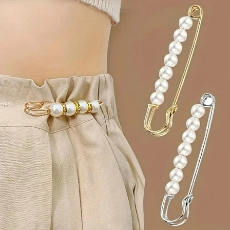 4-Pack Faux Pearl Scarf Pins – Elegant Brooch Clips & Classic Shawl Clasps for Sweaters, Jackets, Dresses & Women’s Fashion Accessories