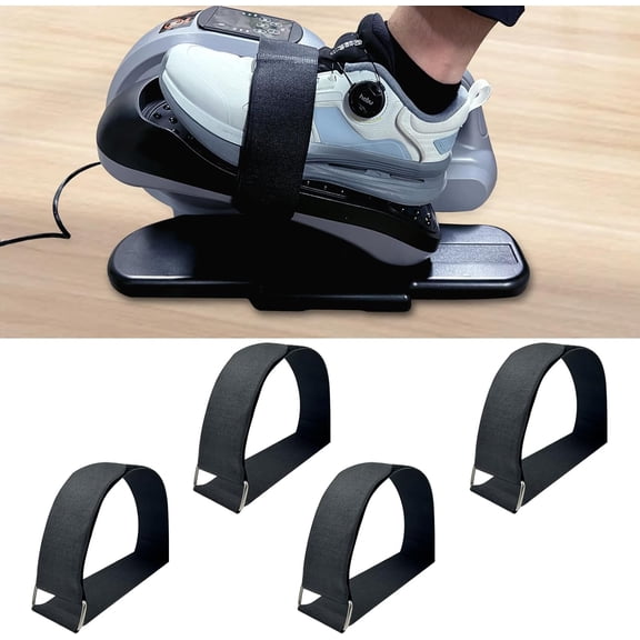 4 Pack Pedal Straps for Under Desk Elliptical, Peddler Exercise Machine Foot Straps, Adjustable Foot Holder for Leg Exercise, Fitness Home Sports Accessories for Seniors & Adults