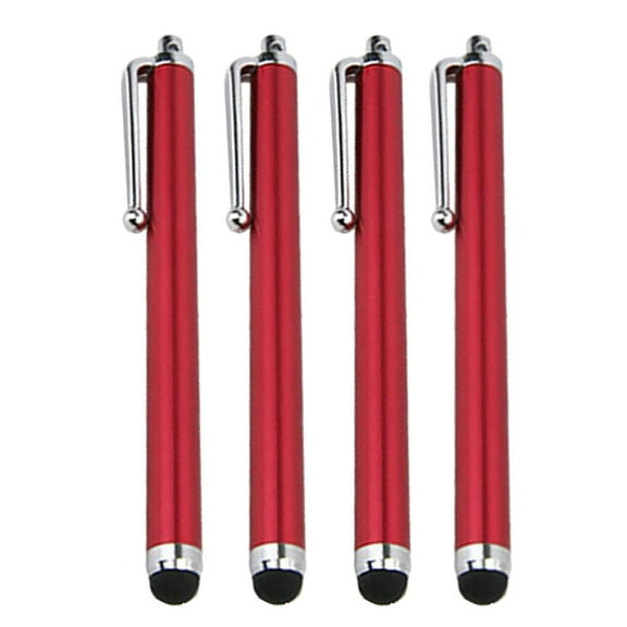 4 Pack Pens For Touch Screens Devices Universal Capacitive Pen With For Cell Phs Laptops All Touch Screens-Red