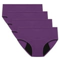 thumbnail image 1 of 4 Pack Period Underwear for Women Menstrual Panties with Absorbent Lining Postpartum Easy Clean Teens Brief, 1 of 7