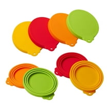 4 Pack Pet Food Can Cover Silicone Can Lids for Dog and Cat Food(Universal Size), Durable and Flexible Silicone Wet Pet Food Can Covers, Universal Fit Storage Toppers, Dishwasher-friendly
