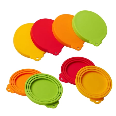 4 Pack Pet Food Can Cover Silicone Can Lids for Dog and Cat Food(Universal Size), Durable and Flexible Silicone Wet Pet Food Can Covers, Universal Fit Storage Toppers, Dishwasher-friendly
