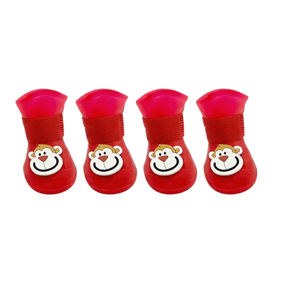 4 Pack Pet Rain Boots For Small Dogs Cats, Soft Non-Slip Rubber Soles With Pads, Secure Fit Durable For Bichon Teddy Puppy Shoes