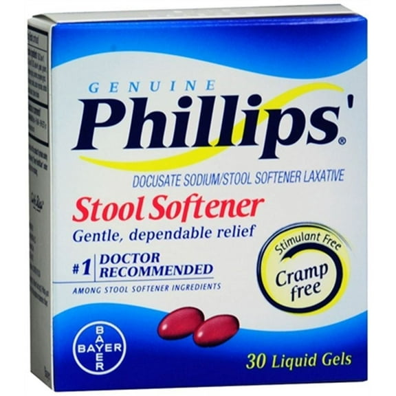4 Pack - Phillips' Stool Softener Liquid Gels 30 Liquid Gels Each