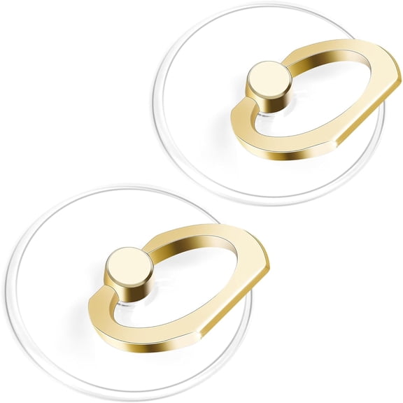 4 Pack Phone Ring Holder - Transparent Finger Grip Kickstand Stand Compatible with iPhone & Samsung Galaxy Smartphones