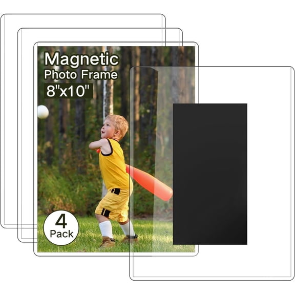 4 Pack Picture Frame, 8x10 Inches Photo Holders for Fridge, Photo Frames for Refrigerator, , School, Office, Horizontally or Vertically