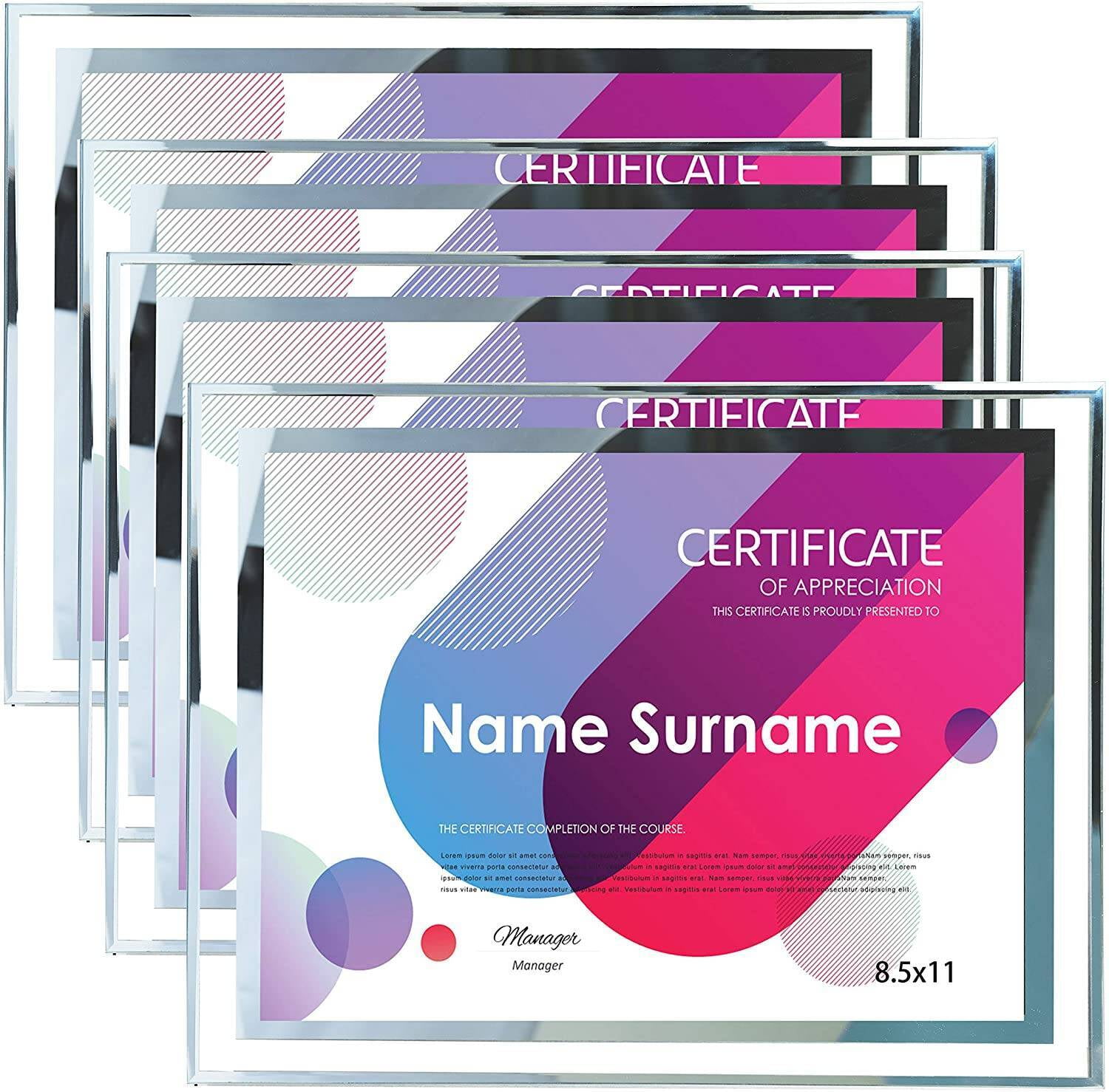 4-Pack Bulk Glass Document & Award Picture Frames 8.5 x 11, Wall ...