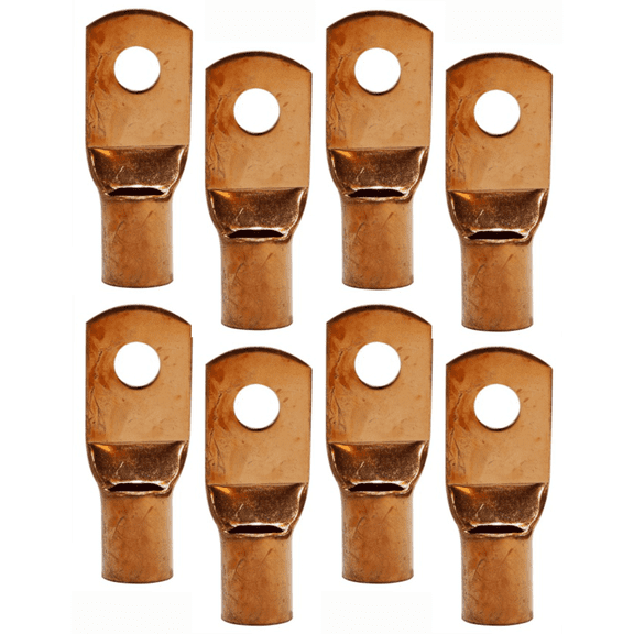 4 Pack Pipemen's Installation Solution 0 Gauge Copper Ring Terminal 1/4" IS-PTRC-0-8
